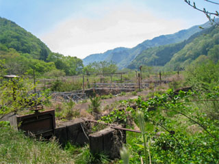 台風による増水で被災した養殖施設