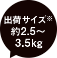 出荷サイズ※ 約2.5〜3.5kg